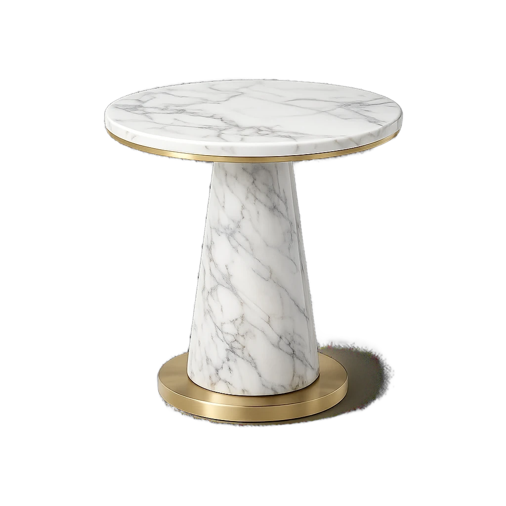 Luxury marble side table with brass base