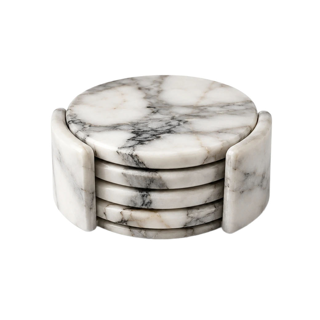 Luxury marble coaster set