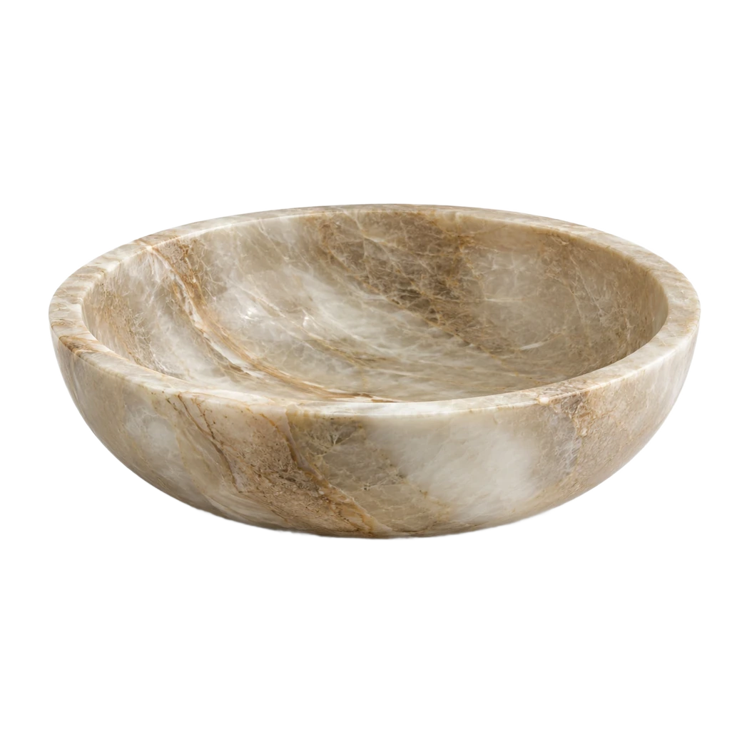 Decorative natural stone serving bowl