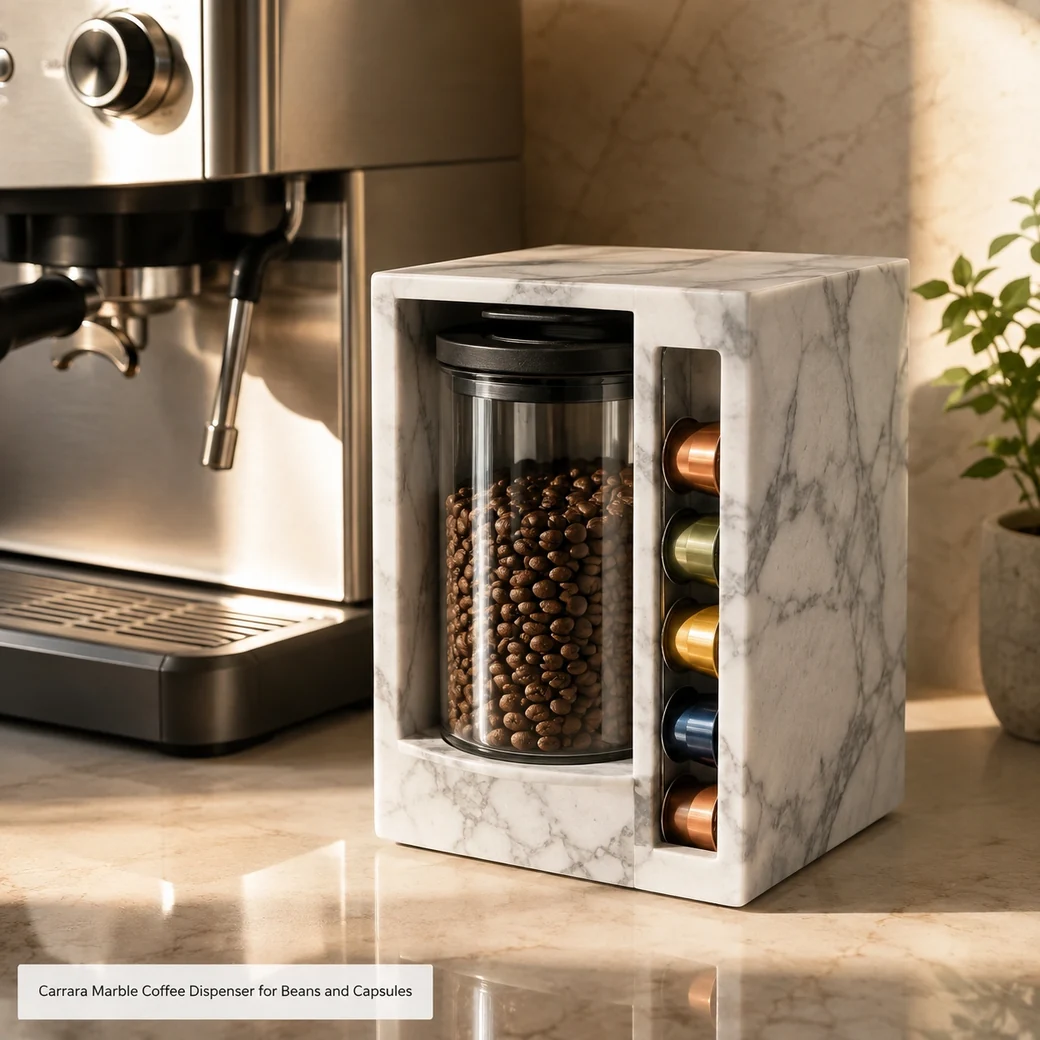 The Ø25.4 cm Carrara platform is sized well for a compact arrangement of pastries, cheese, fruit or small appetizers rather than a large buffet spread. Its 8.9 cm elevation lifts the food above surrounding plates and tableware for stronger presentation while remaining low enough for guests to reach items easily from several directions.